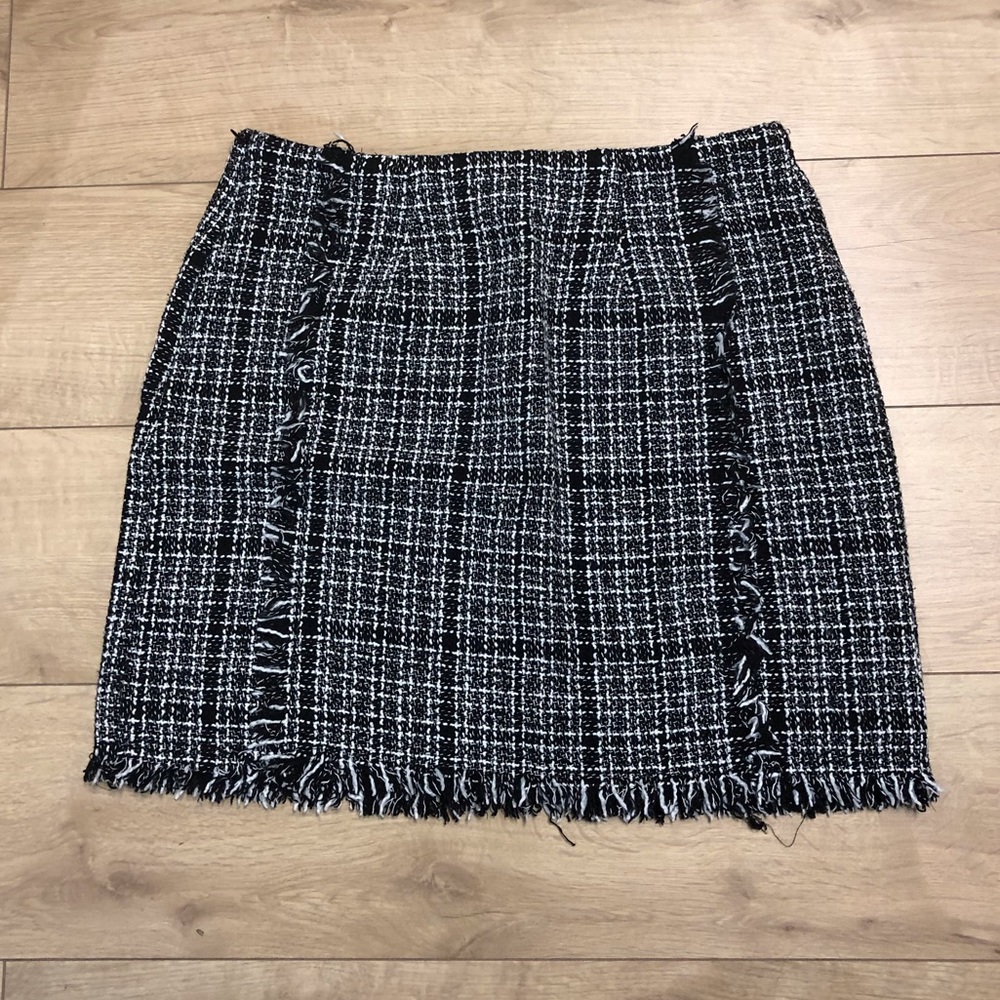 Frayed Tweed Skirt